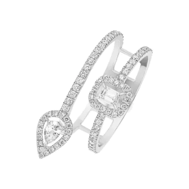 Bague Messika My Twin 2 rangs en or blanc et diamants