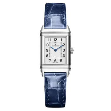 Montre Jaeger-LeCoultre Reverso Classic Small quartz bracelet cuir d'alligator bleu