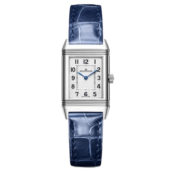 Montre Jaeger-LeCoultre Reverso Classic Small quartz bracelet cuir d'alligator bleu