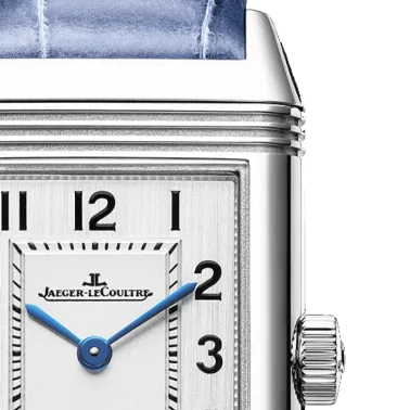 Montre Jaeger-LeCoultre Reverso Classic Small quartz bracelet cuir d'alligator bleu