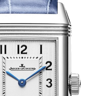Montre Jaeger-LeCoultre Reverso Classic Small quartz bracelet cuir d'alligator bleu