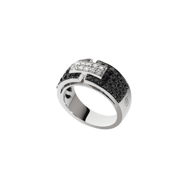 Bague So Shocking Capricieuse moyen modèle en or blanc et diamants noirs