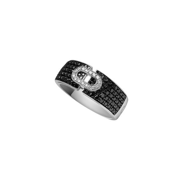 Bague So Shocking Emotion en or blanc et diamants noirs