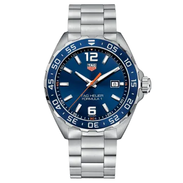 Montre TAG Heuer Formula 1 quartz cadran bleu soleillé lunette bleue bracelet acier 43 mm WAZ1010.BA0842