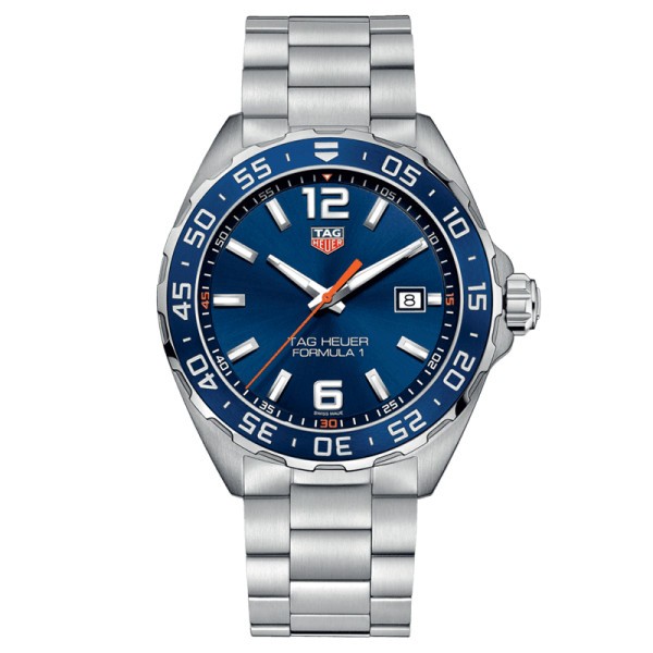 Montre TAG Heuer Formula 1 quartz cadran bleu soleillé lunette bleue bracelet acier 43 mm WAZ1010.BA0842