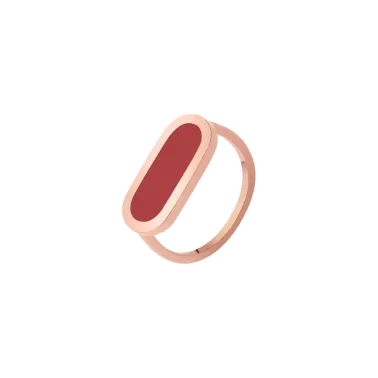 So Shocking Première fois Ring pink gold and red ceramic
