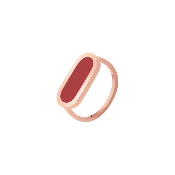 So Shocking Première fois Ring pink gold and red ceramic
