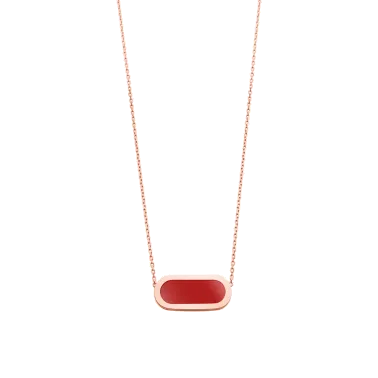 So Shocking Première fois Necklace pink gold and red ceramic