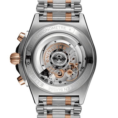 Montre Breitling Chronomat B01 Chronograpge Or automatique cadran anthracite bracelet acier et or rouge 42 mm UB0134101B1U1