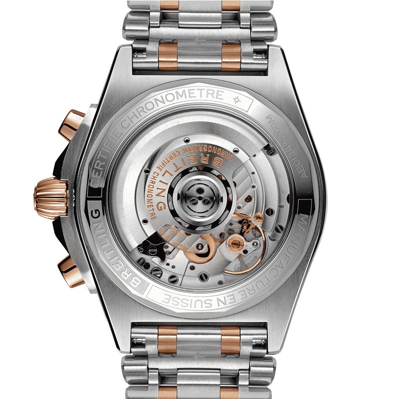 Montre Breitling Chronomat B01 Chronograpge Or automatique cadran anthracite bracelet acier et or rouge 42 mm UB0134101B1U1