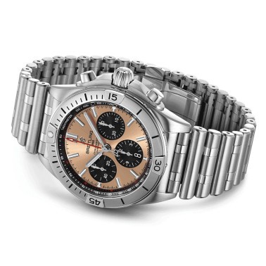Montre Breitling Chronomat B01 Chronograph cadran cuivre bracelet acier 42 mm AB0134101K1A1