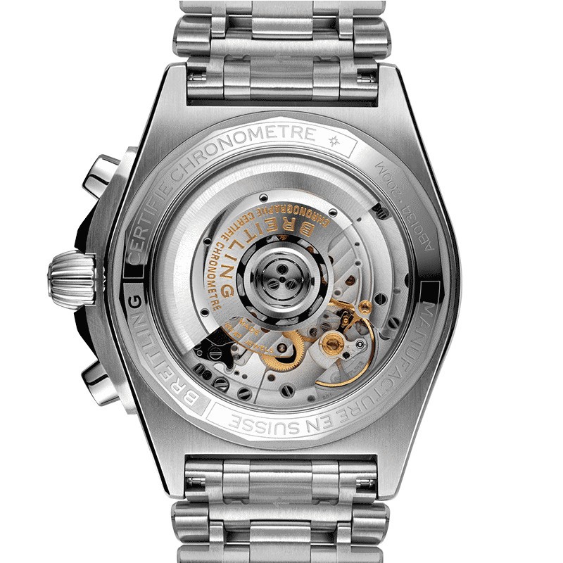 Montre Breitling Chronomat B01 Chronograph automatique cadran bleu bracelet acier 42 mm AB0134101C1A1