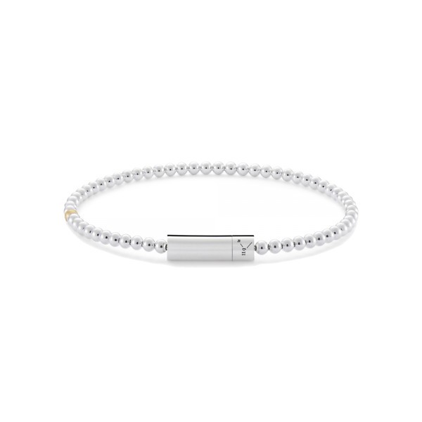 Bracelet Le Gramme Beads en argent 925 Lisse Poli et une bille en or jaune 750 Lisse Brossé