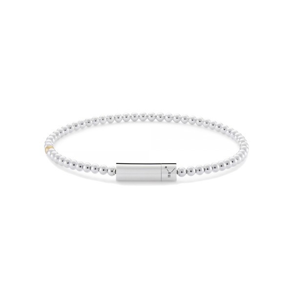 Bracelet Le Gramme Beads en argent 925 Lisse Poli et une bille en or jaune 750 Lisse Brossé