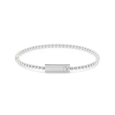 Bracelet Le Gramme Beads en argent 925 Lisse Poli et une bille en or jaune 750 Lisse Brossé