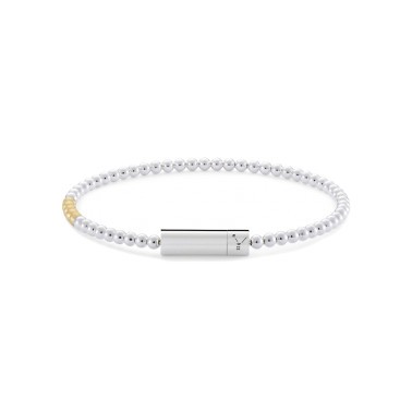 Bracelet Le Gramme Beads en argent 925 Lisse Poli et cinq billes en or jaune 750 Lisse Brossé