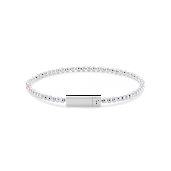 Bracelet Le Gramme Beads en argent 925 Lisse Poli et une bille en or rouge 750 Lisse Brossé