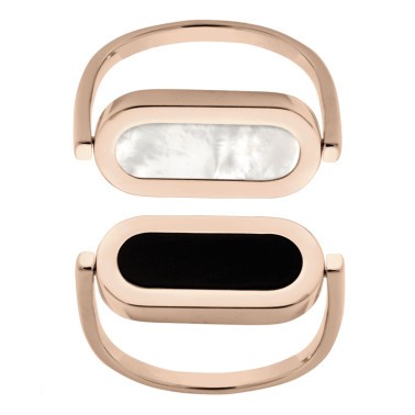 Reversible So Shocking Inverso ring in pink gold mother-of-pearl and onyx