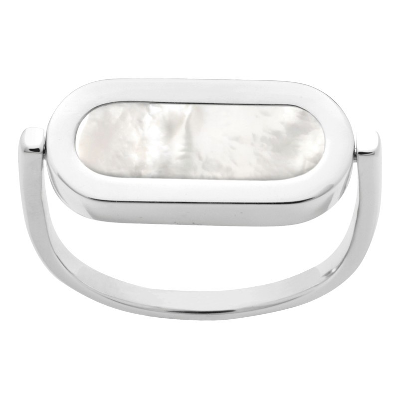 Bague So Shocking réversible Inverso en or blanc nacre et onyx
