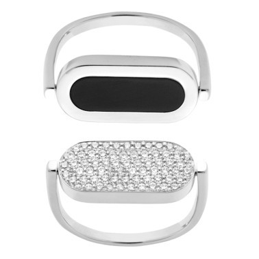 Reversible So Shocking Inverso ring white gold onyx and diamonds