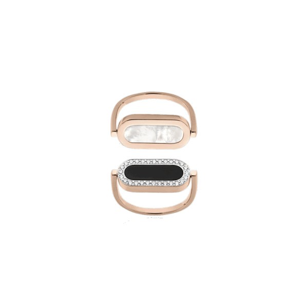 Reversible So Shocking Inverso ring pink gold mother-of-pearl onyx and diamonds