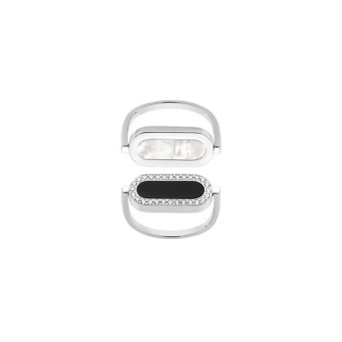 Reversible So Shocking Inverso ring white gold mother-of-pearl onyx and diamonds
