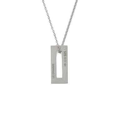Médaille Le Gramme Rectangle 1,5 g en argent 925 Lisse Brossé