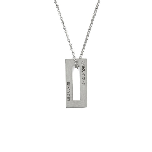 Médaille Le Gramme Rectangle 1,5 g en argent 925 Lisse Brossé