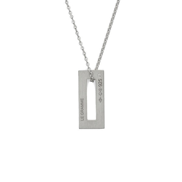 Medal Le Gramme Rectangle 1.5 g in silver 925 Smooth Brushed