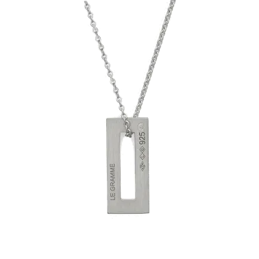 Médaille Le Gramme Rectangle 1,5 g en argent 925 Lisse Brossé