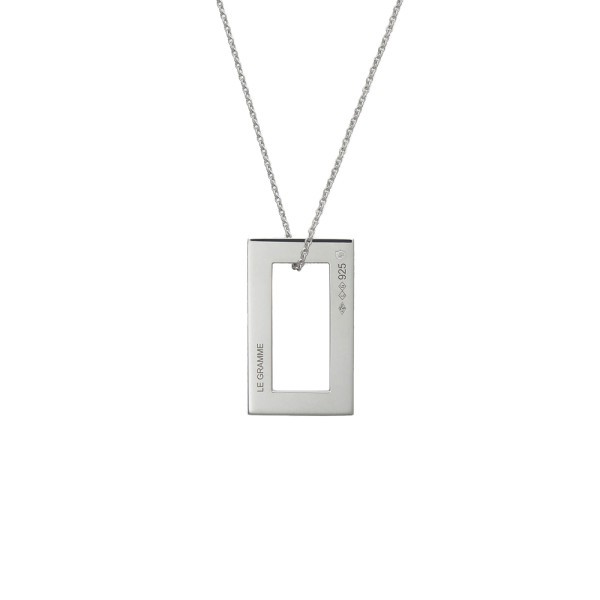 Médaille Le Gramme Rectangle 3,4 g en argent 925 Lisse Poli