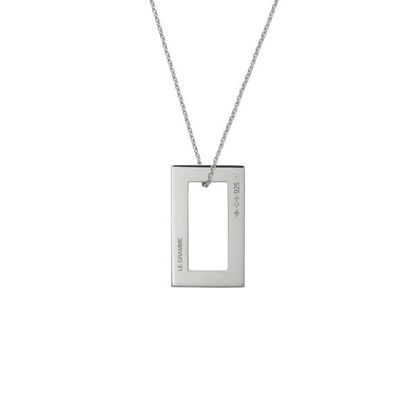 Medal Le Gramme Rectangle 3.4 g in 925 Silver Smooth Polished