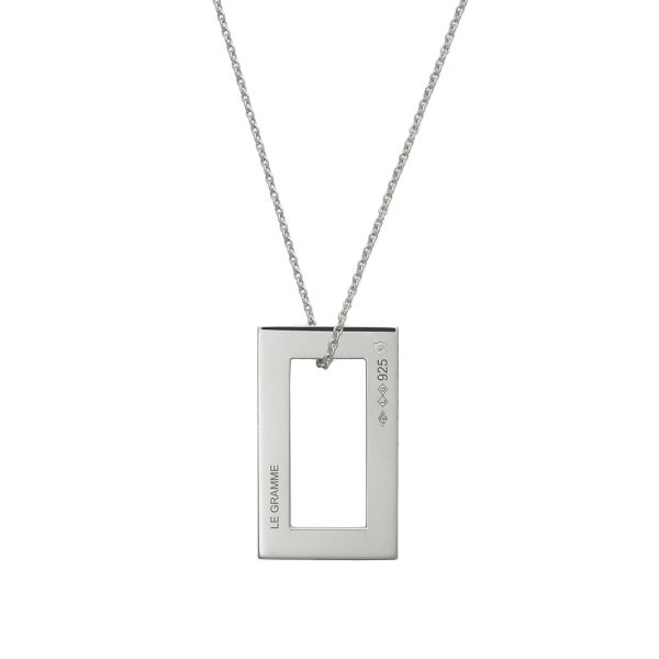 Médaille Le Gramme Rectangle 3,4 g en argent 925 Lisse Poli