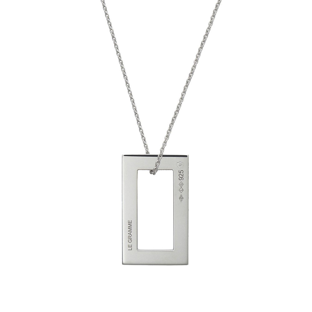 Médaille Le Gramme Rectangle 3,4 g en argent 925 Lisse Poli