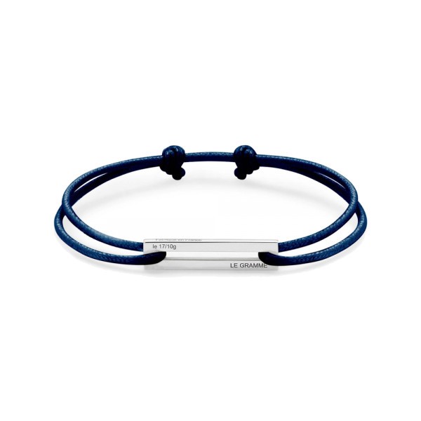Bracelet Cord Le Gramme in silver 925 and polyester