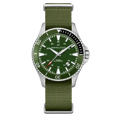 Watch Hamilton Khaki Navy Scuba automatic green dial NATO bracelet 40 mm