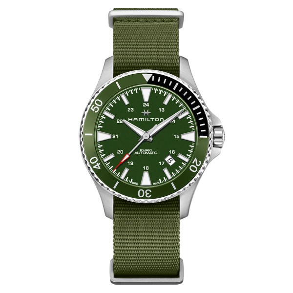 Montre Hamilton Khaki Navy Scuba automatique cadran vert bracelet NATO 40 mm