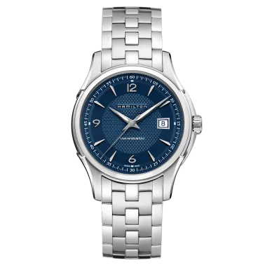 Montre Hamilton Jazzmaster Viewmatic automatique cadran bleu bracelet acier 40 mm