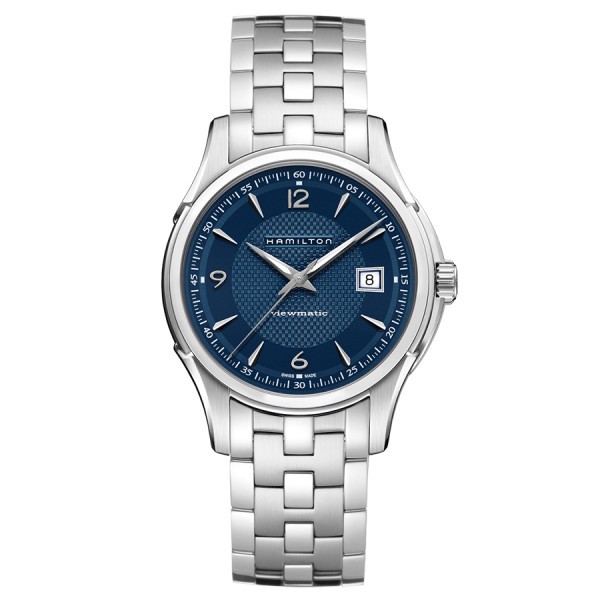 Montre Hamilton Jazzmaster Viewmatic automatique cadran bleu bracelet acier 40 mm