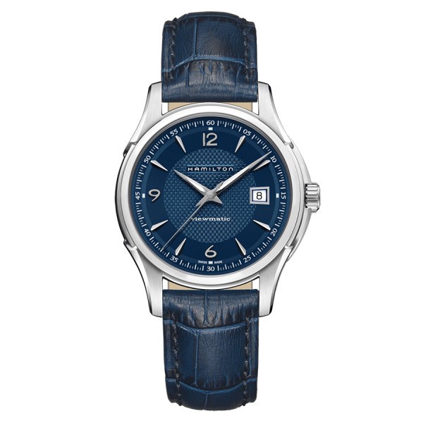 Watch Hamilton Jazzmaster Viewmatic automatic blue dial blue leather strap 40 mm