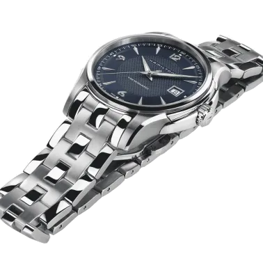 Montre Hamilton Jazzmaster Viewmatic automatique cadran bleu bracelet acier 40 mm