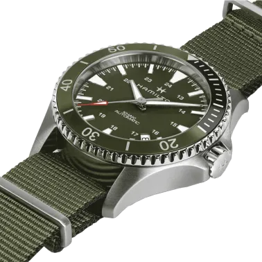 Watch Hamilton Khaki Navy Scuba automatic green dial NATO bracelet 40 mm