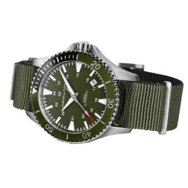 Watch Hamilton Khaki Navy Scuba automatic green dial NATO bracelet 40 mm