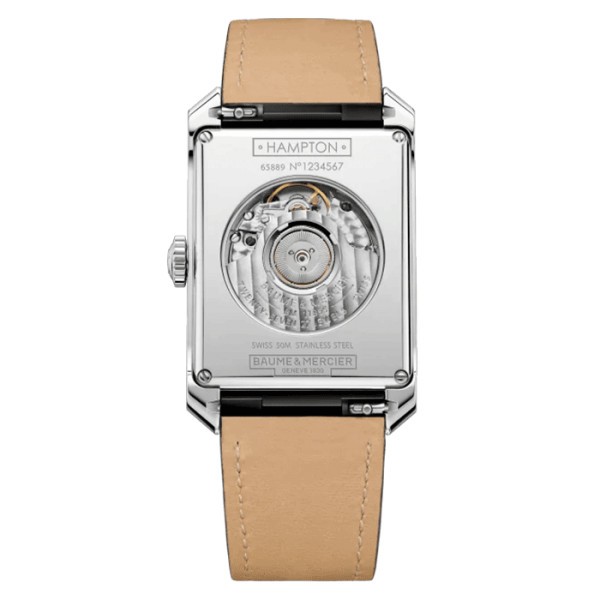 Watch Baume et Mercier Hampton automatic small seconds silver dial black alligator leather strap