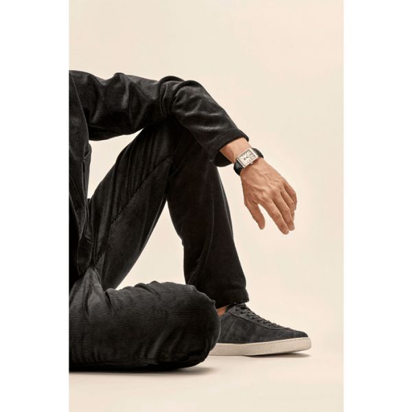 Montre Baume et Mercier Hampton automatique double fuseau bracelet cuir alligator noir