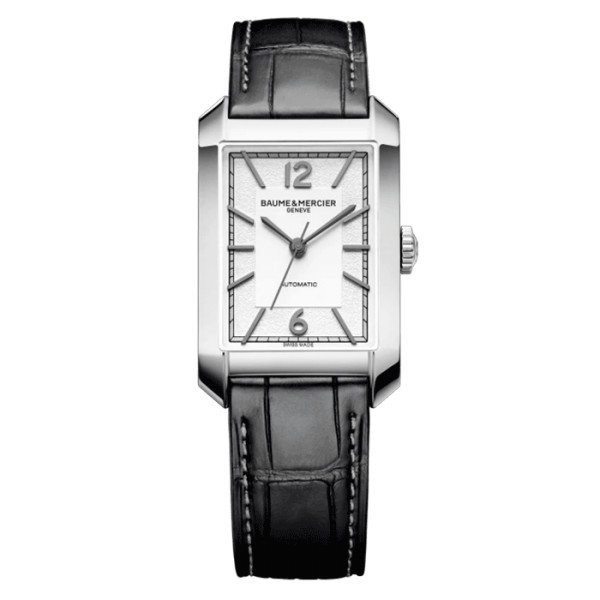 Watch Baume et Mercier Hampton automatic silver dial black alligator leather strap