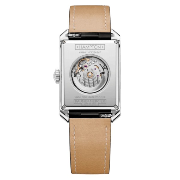 Watch Baume et Mercier Hampton automatic silver dial black alligator leather strap