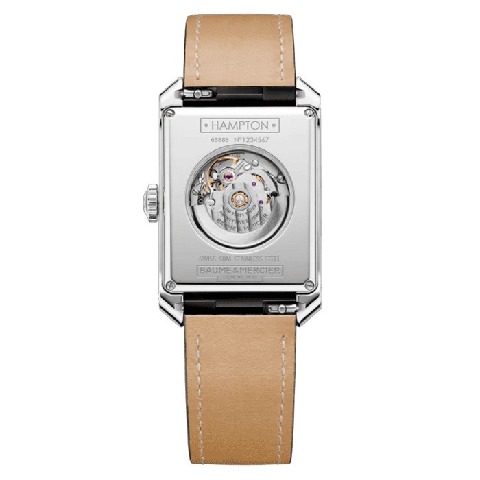 Watch Baume et Mercier Hampton automatic silver dial black alligator leather strap