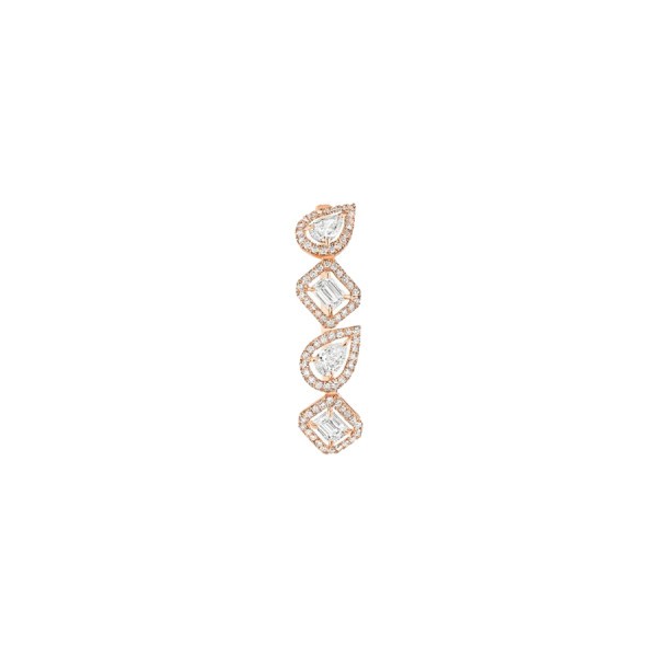 Boucle d'oreille clip lobe Messika My Twin en or rose et diamants