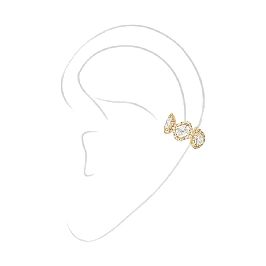 Boucle d'oreille clip Messika My Twin en or jaune et diamants 0,40 carat